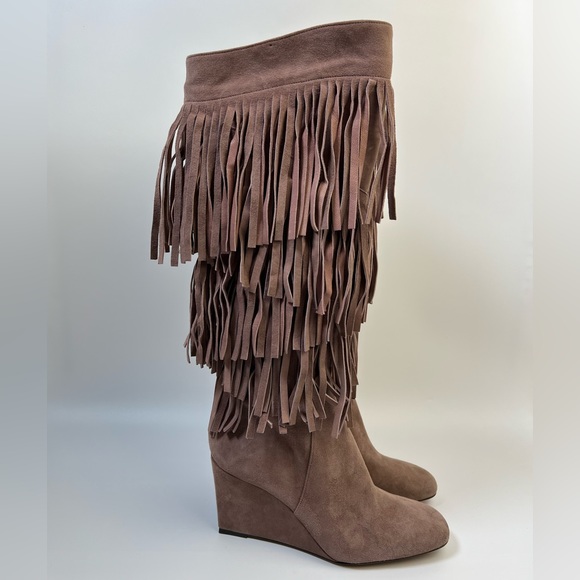 Bruno Magli Shoes - BRUNO MAGLI Fringed suede knee-high boots size 37